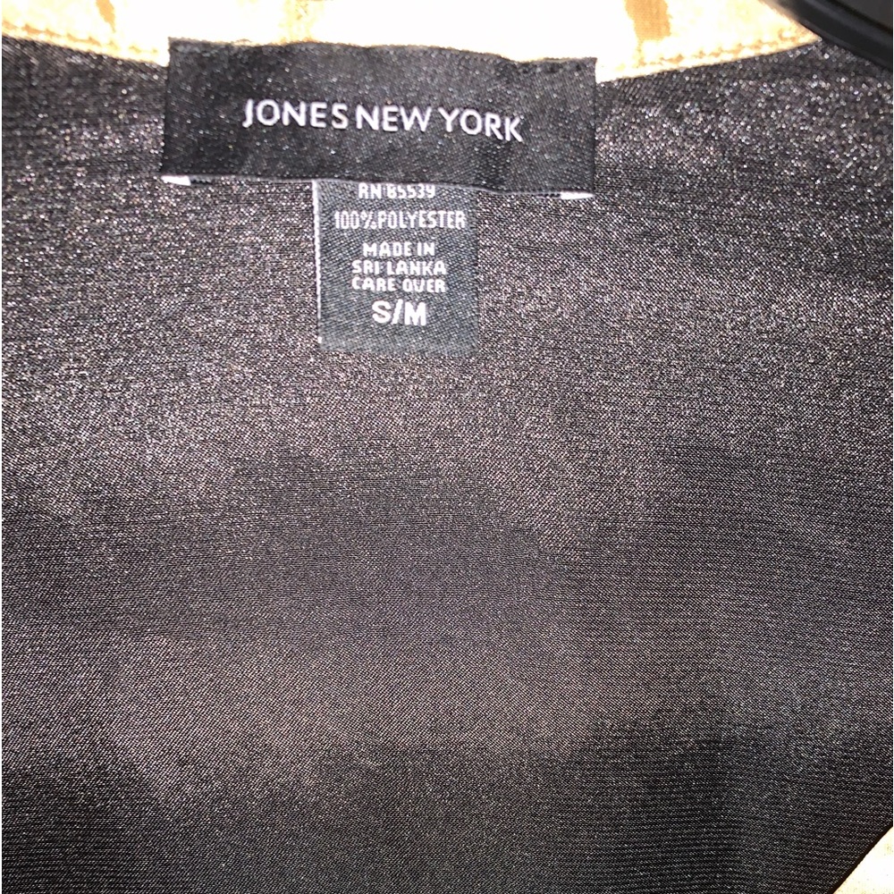 Jones New York night gown and robe black gold accents silk feel size s/m - Picture 3 of 10